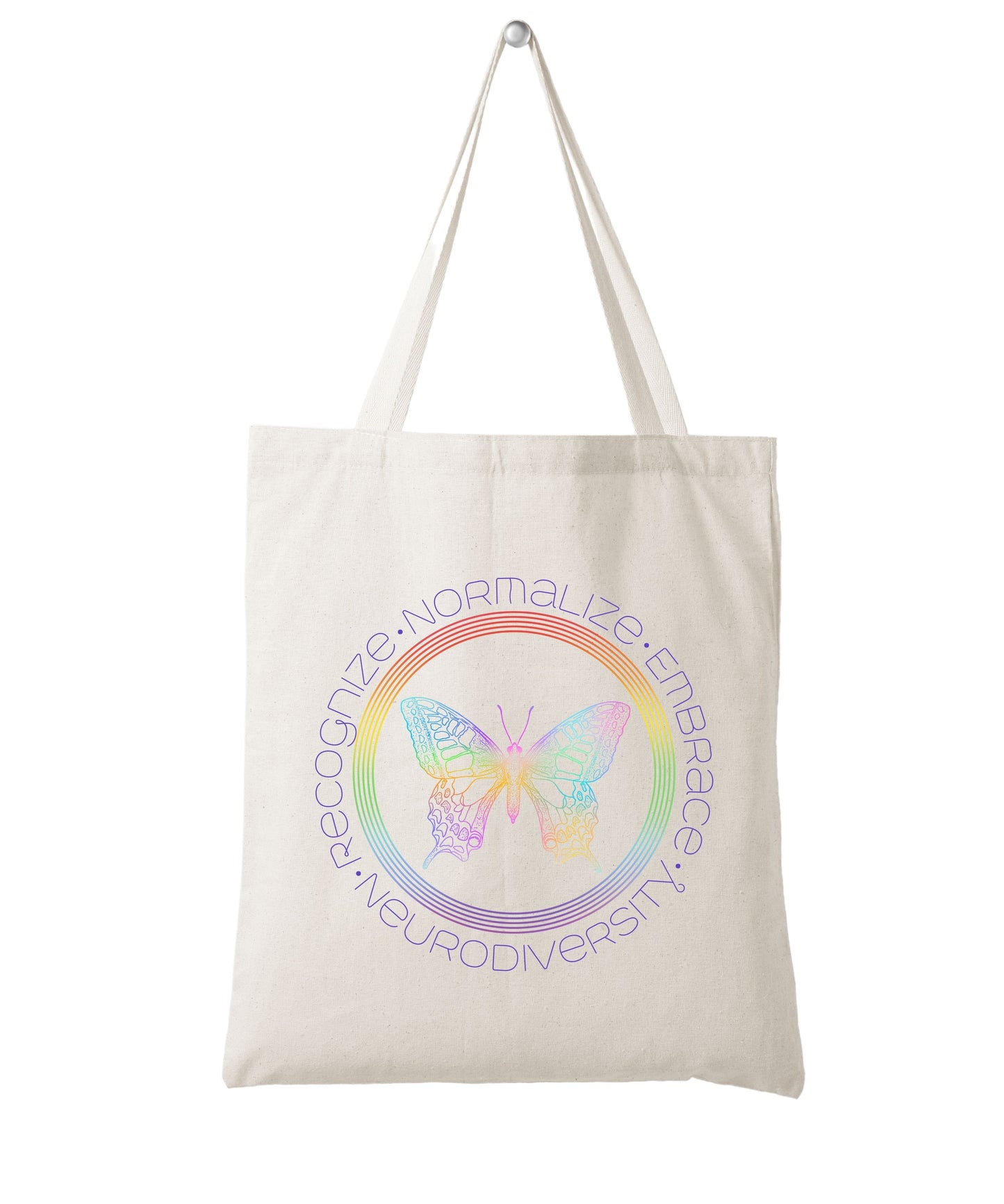 Recognize Normalize Embrace Neurodiversity/Cotton Canvas Tote Bag