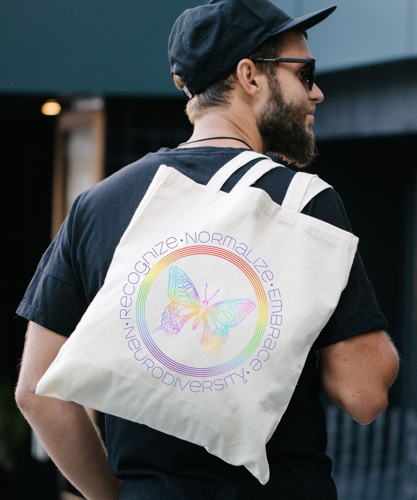Recognize Normalize Embrace Neurodiversity/Cotton Canvas Tote Bag