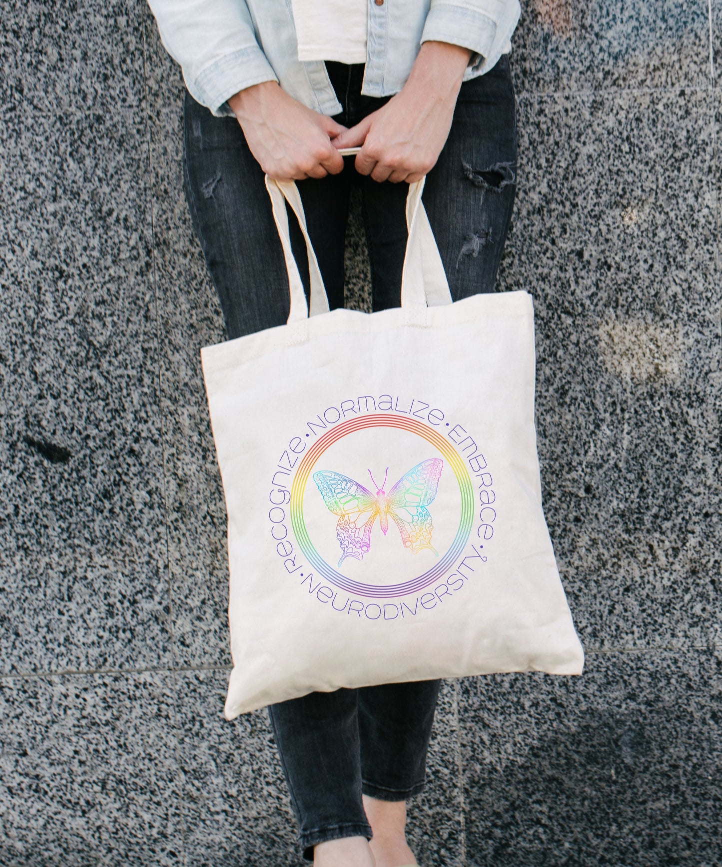 Recognize Normalize Embrace Neurodiversity/Cotton Canvas Tote Bag