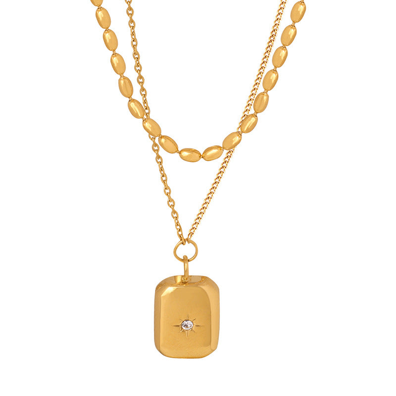 18K Gold-plated Radiant Duet Necklace