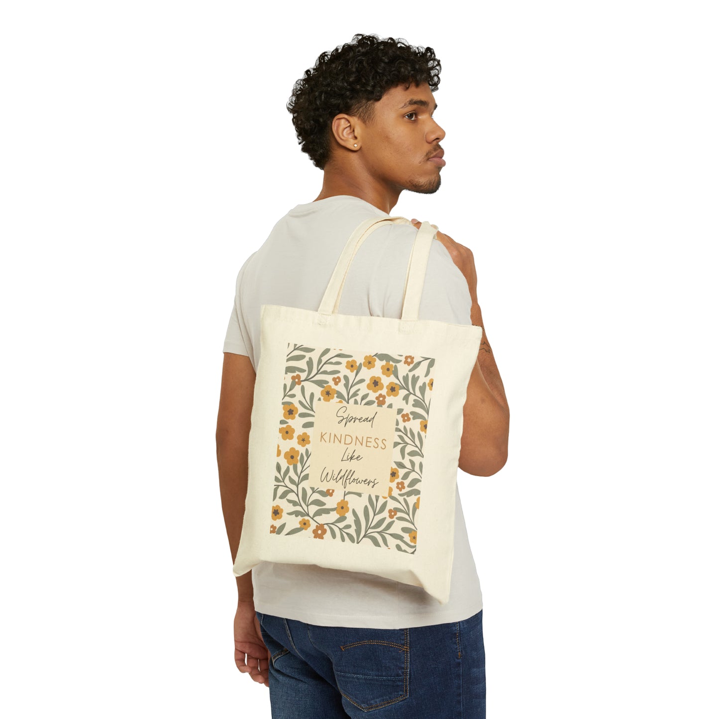 Spread Kindness Like Wildflowers2 Cotton Canvas Tote Bag