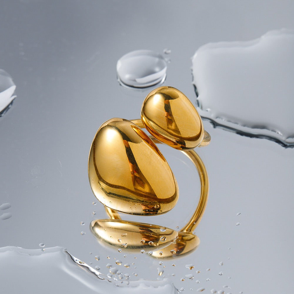 18k Gold-plated Amourphous Bypass Ring