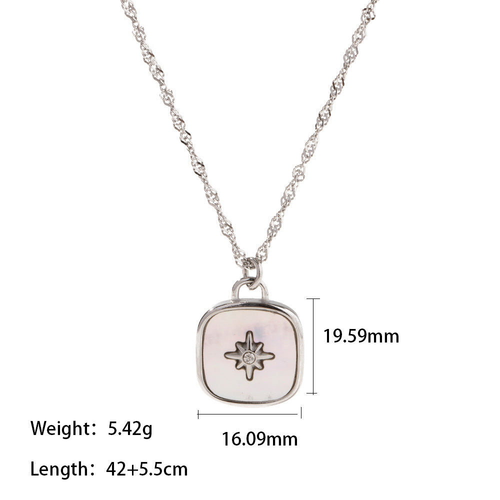 Love & Light Inlaid Shell and CZ Pendant