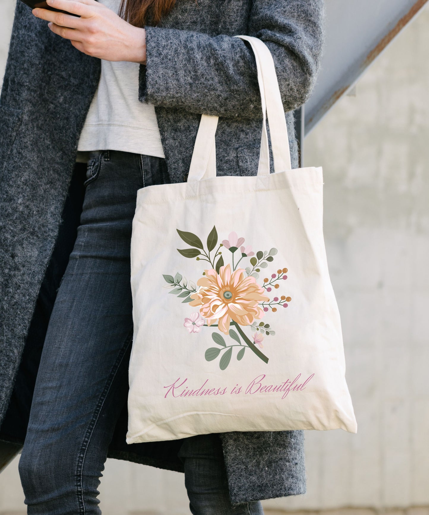 Kindness is Beautiful Bouquet1 Cotton Canvas Tote Bag