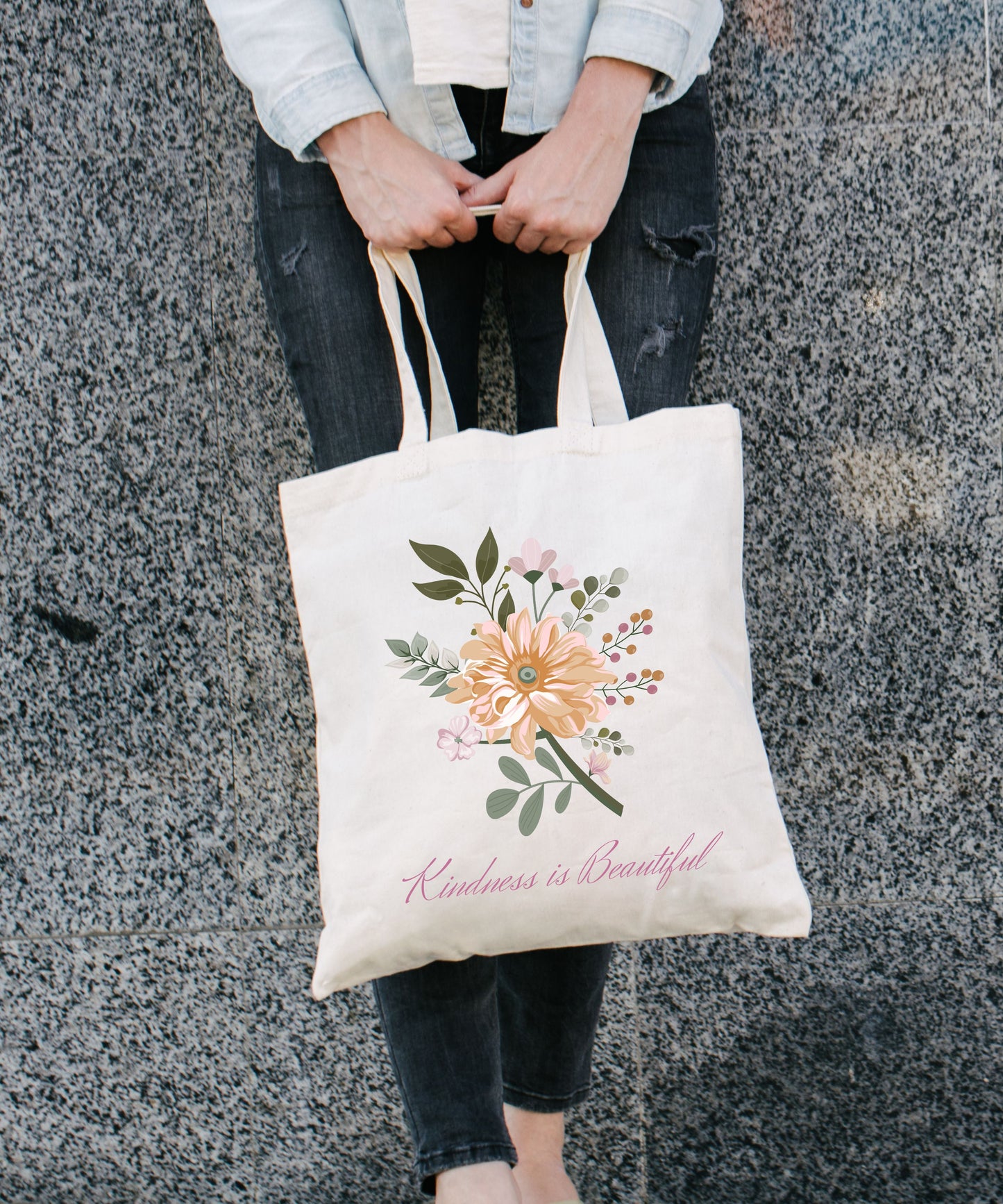 Kindness is Beautiful Bouquet1 Cotton Canvas Tote Bag