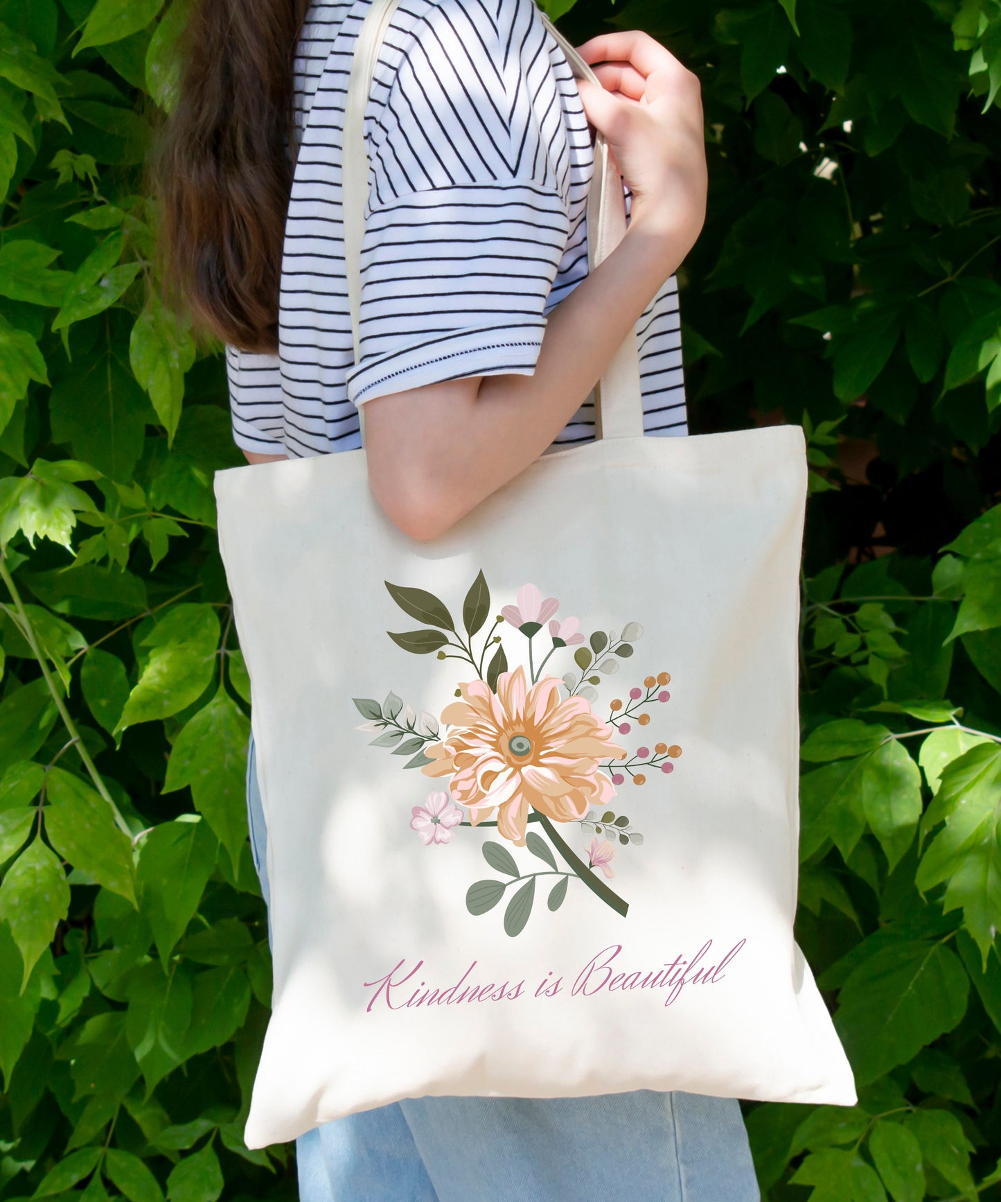 Kindness is Beautiful Bouquet1 Cotton Canvas Tote Bag