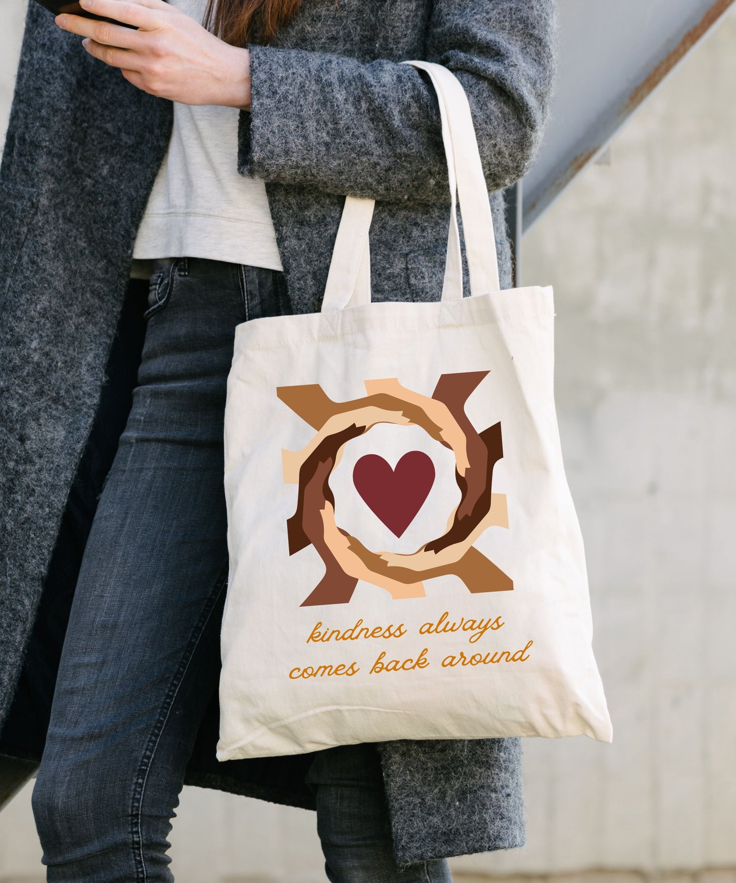 Kindness Comes Back Around Cotton Canvas Tote Bag