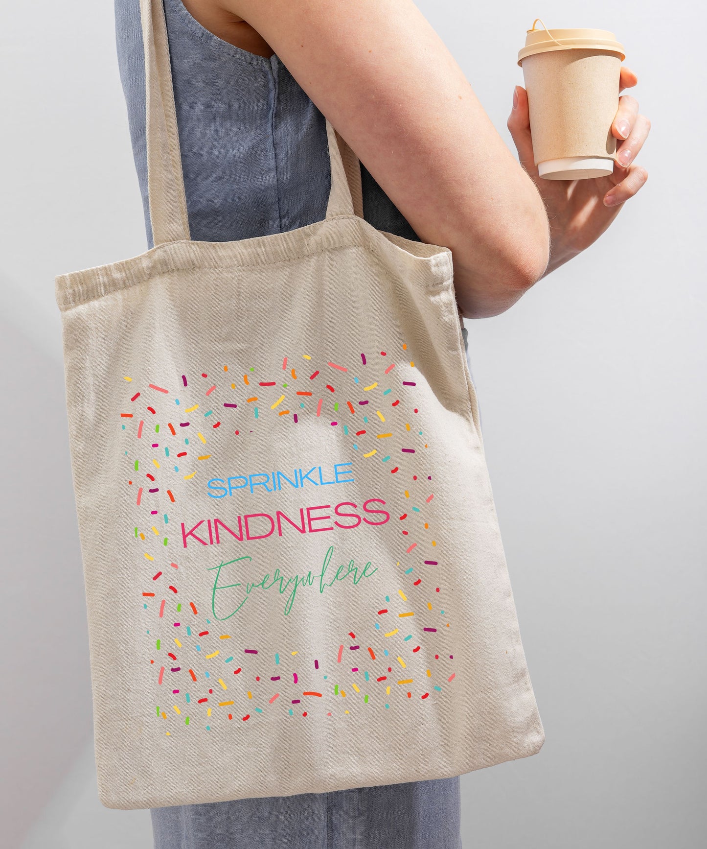 Sprinkle Kindness Everywhere Cotton Canvas Tote Bag