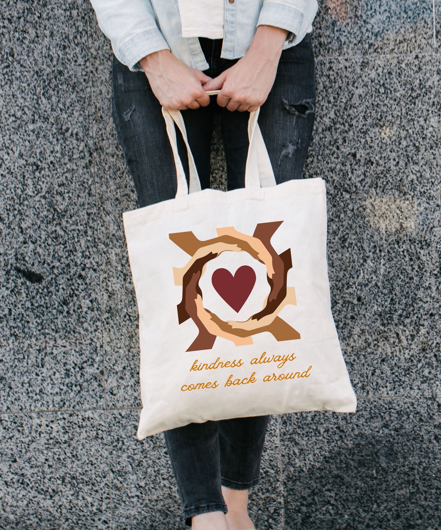 Kindness Comes Back Around Cotton Canvas Tote Bag