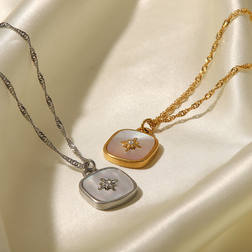 Love & Light Inlaid Shell and CZ Pendant