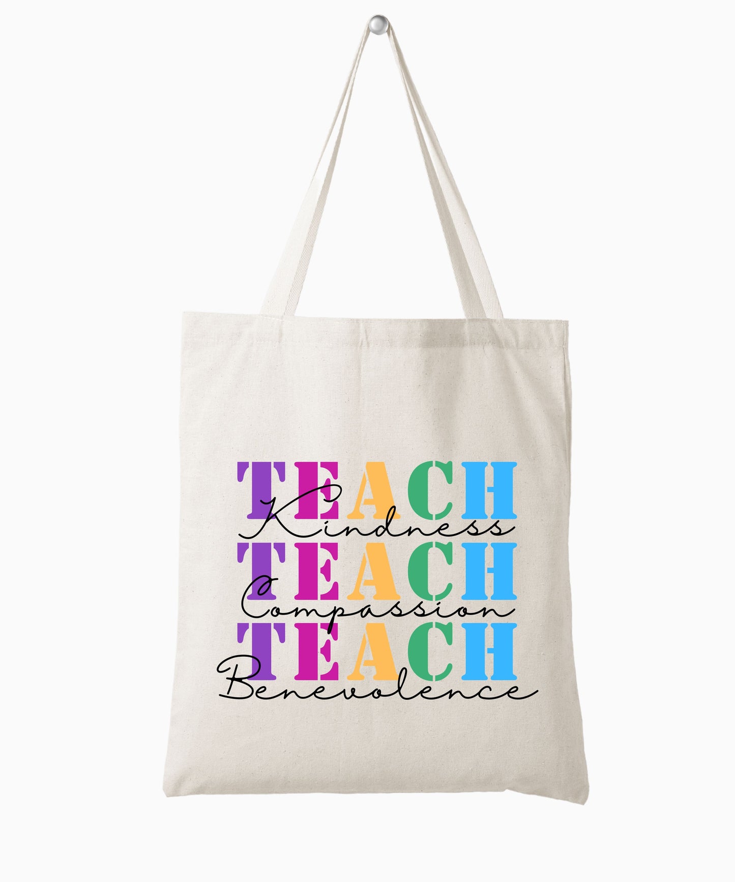Teach Kindness Compassion Benevolence Cotton Canvas Tote Bag