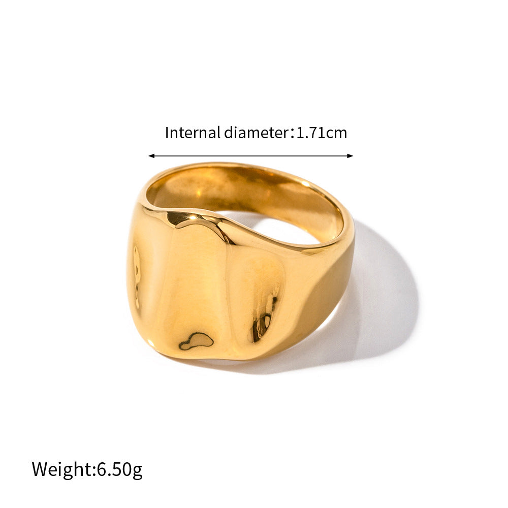 Gold Chunky Organic Hammered Ring