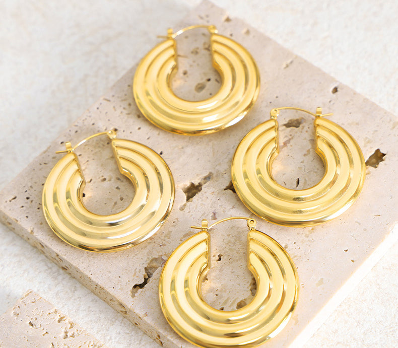 Radiant Circlet Gold Hoop Earring