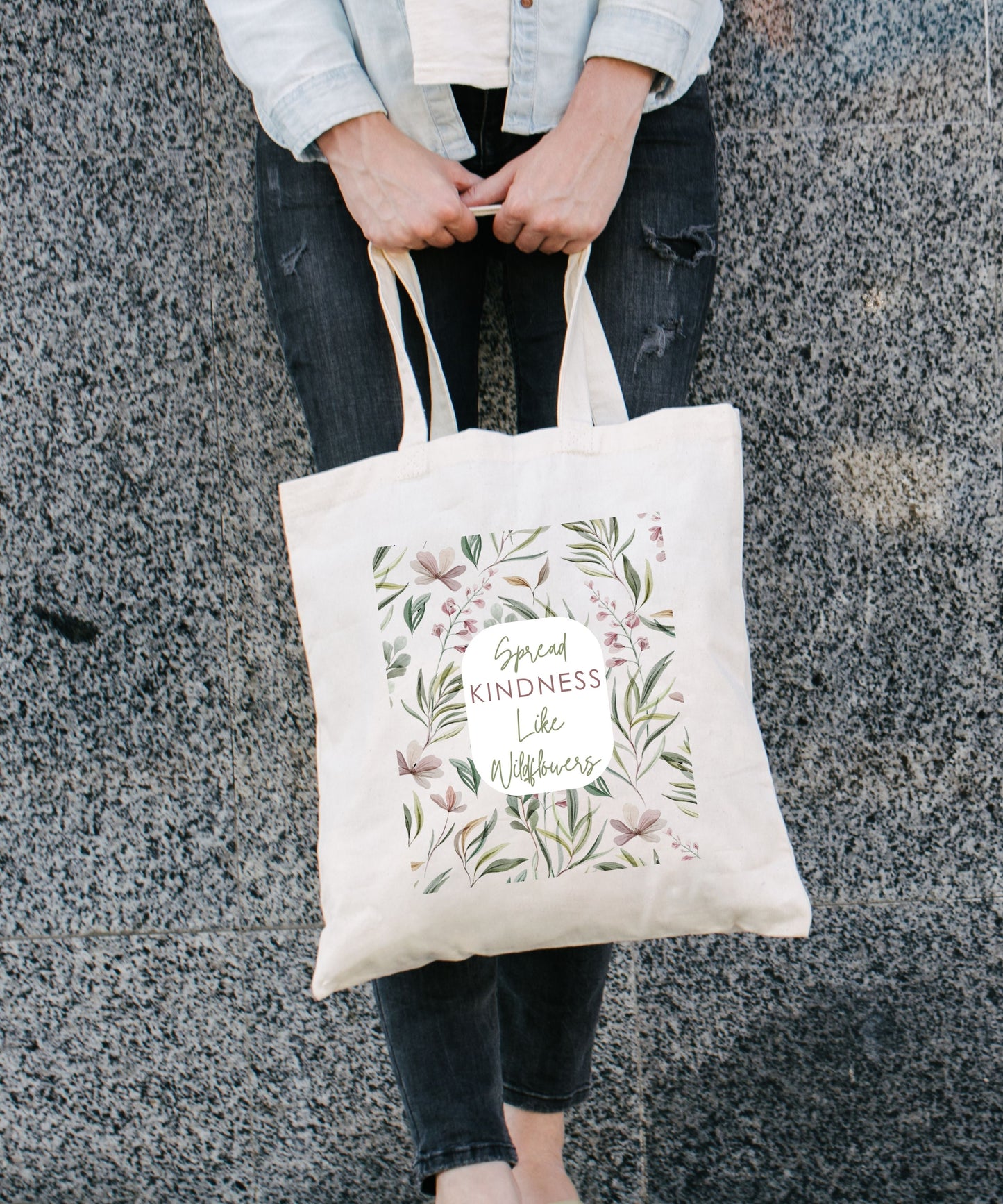 Spread Kindness Like Wildflowers1 Cotton Canvas Tote Bag