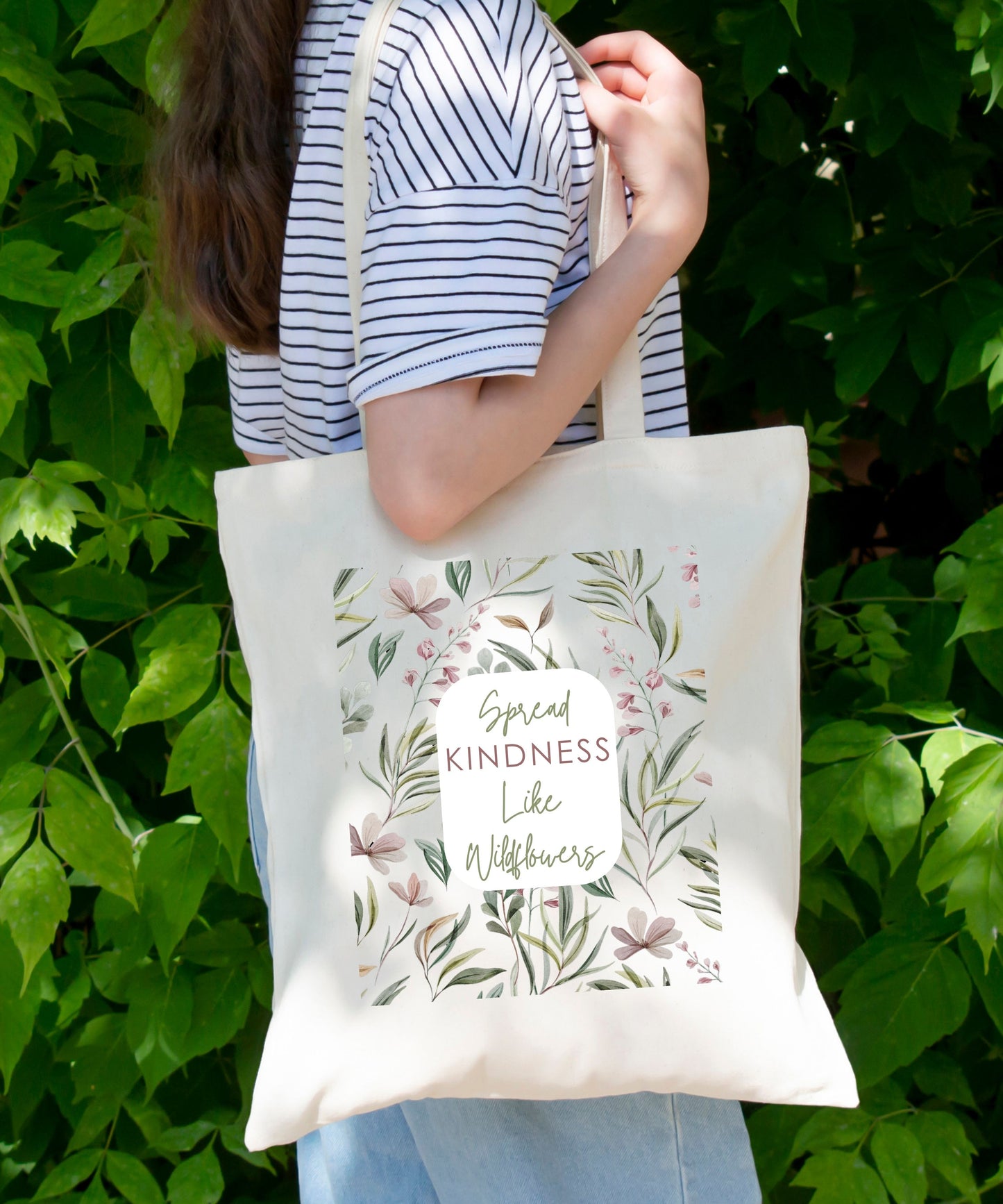 Spread Kindness Like Wildflowers1 Cotton Canvas Tote Bag
