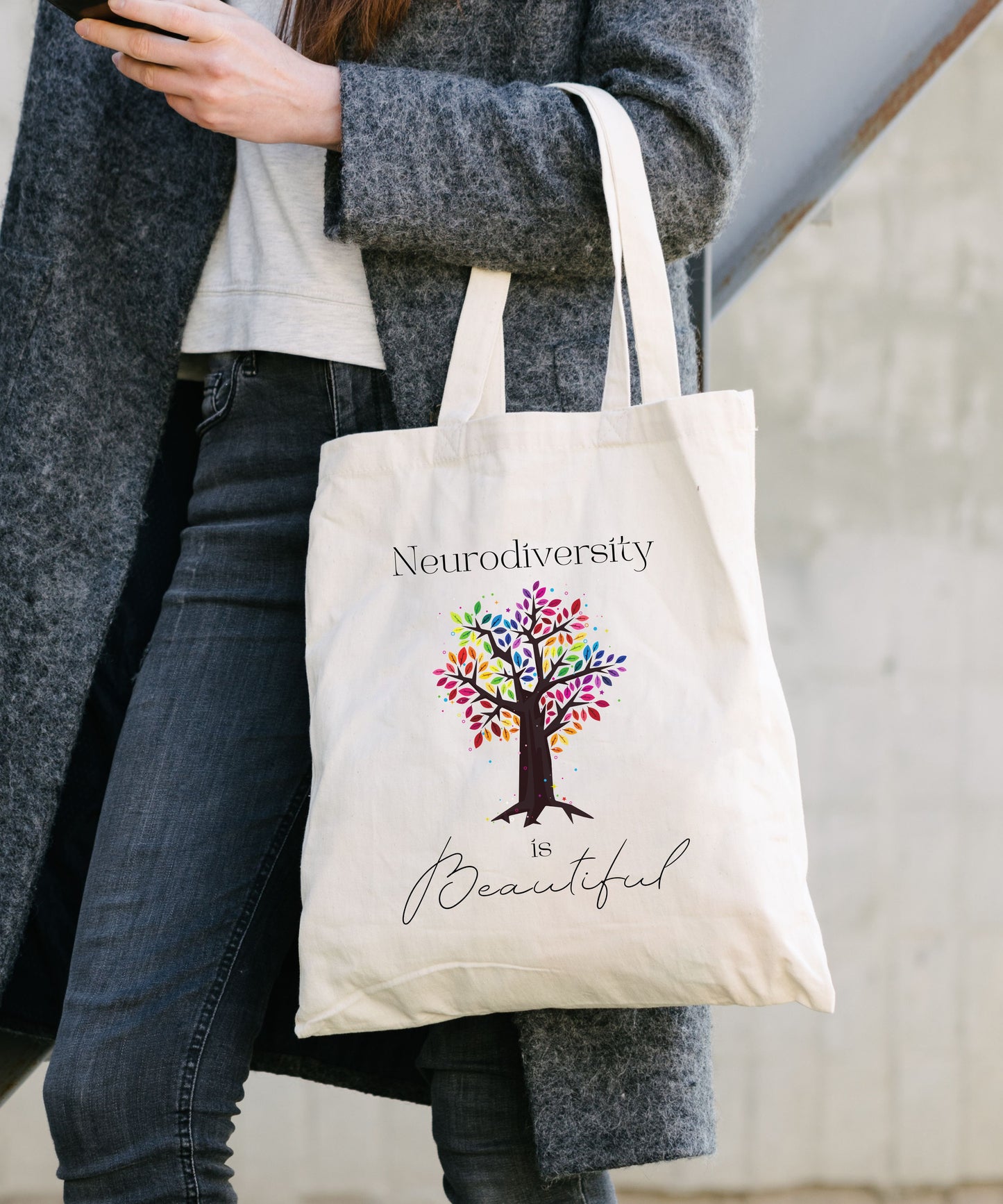 Neurodiversity is Beautiful Cotton Canvas Tote Bag