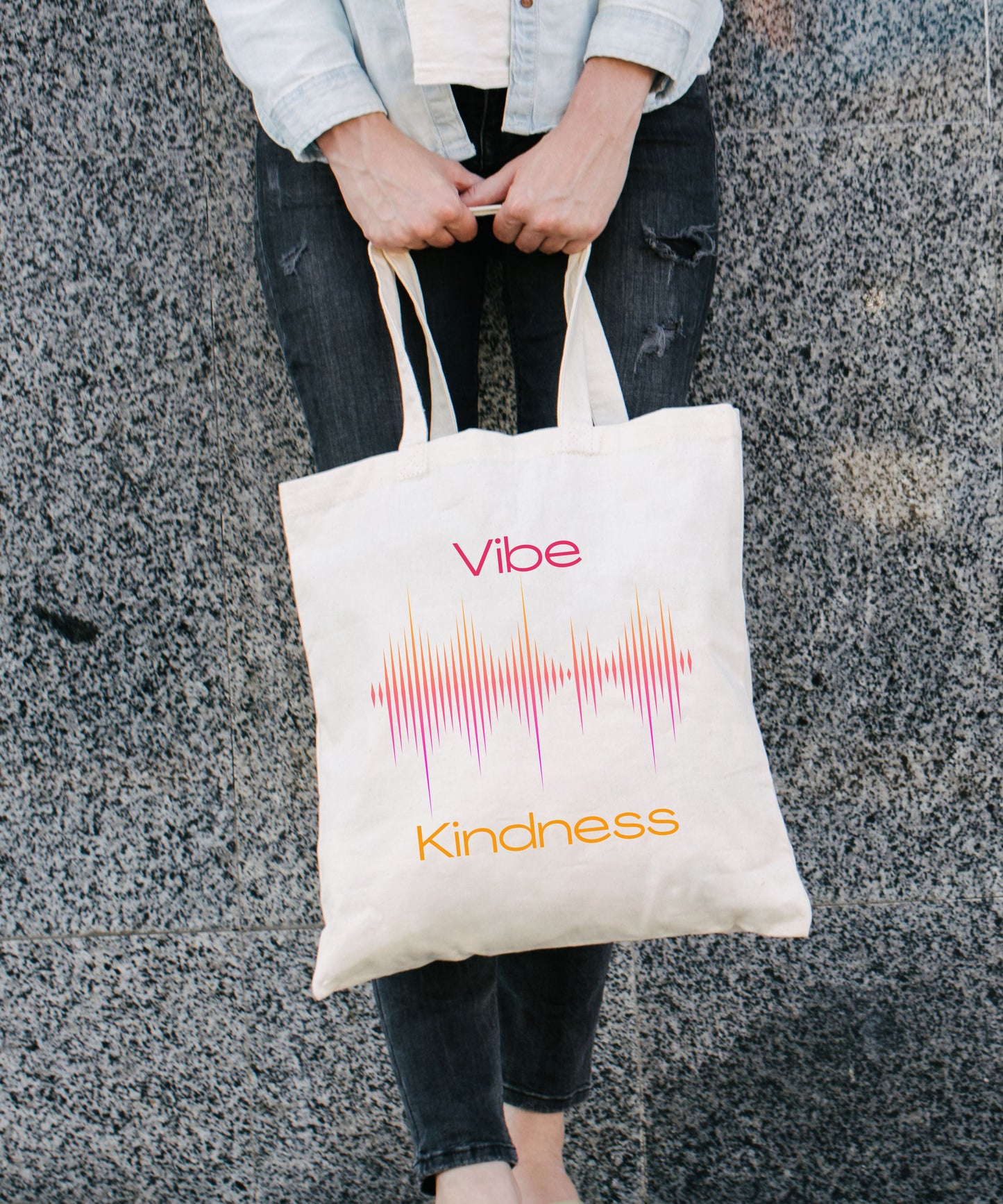 Vibe Kindness Cotton Canvas Tote Bag