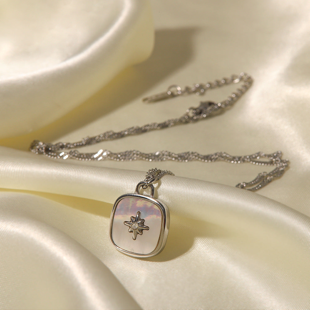 Love & Light Inlaid Shell and CZ Pendant