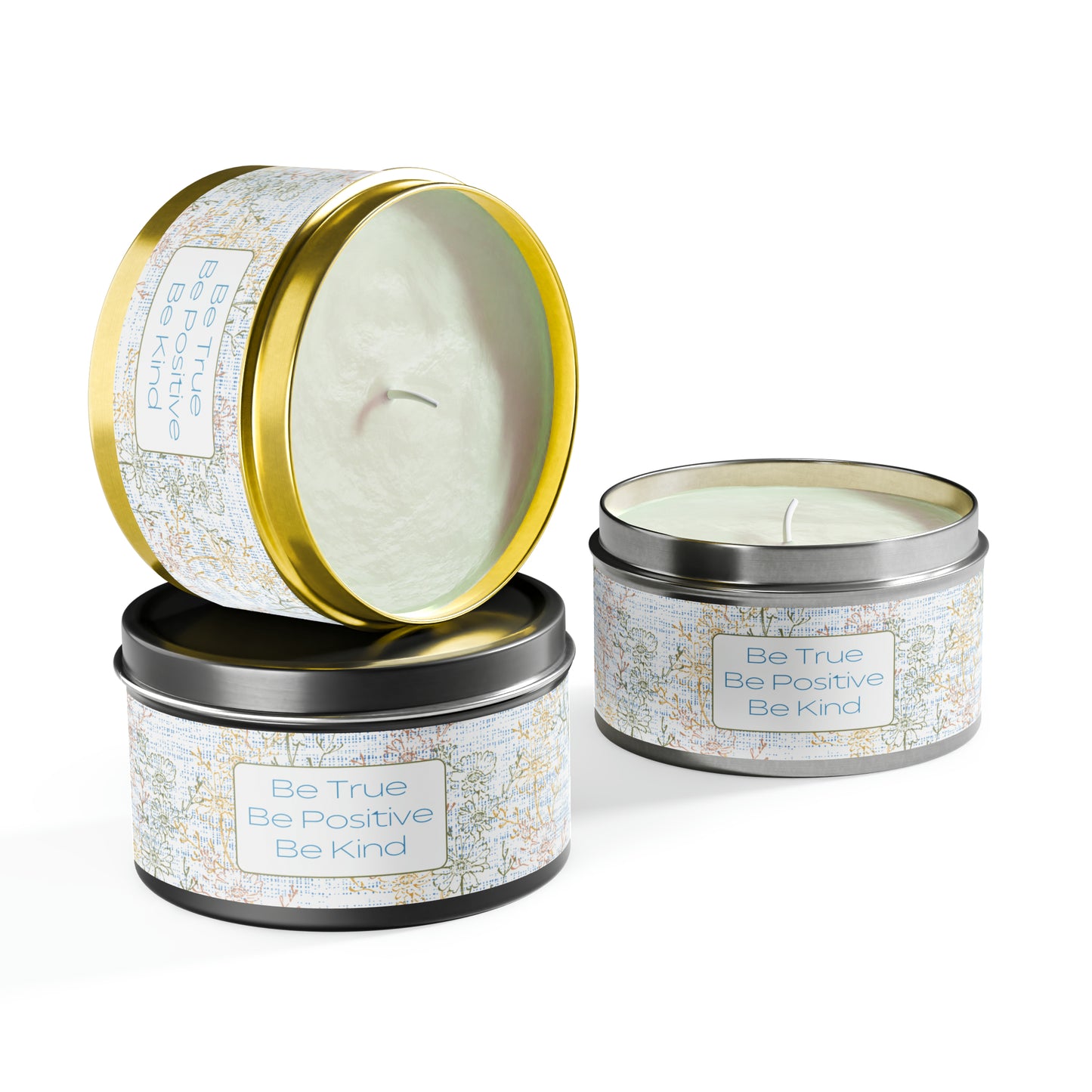 Be True Be Positive Be Kind Tin Candles