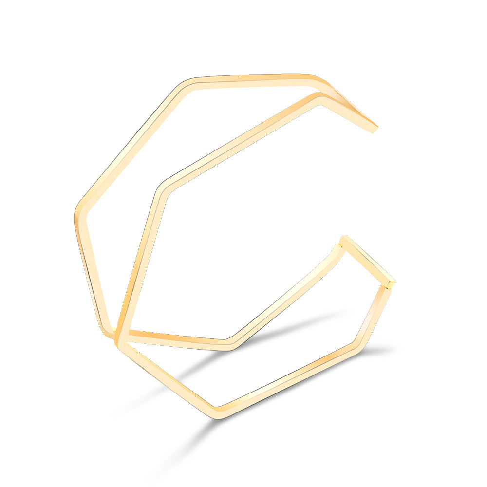 18K Gold-plated Polygon Cuff Bangle