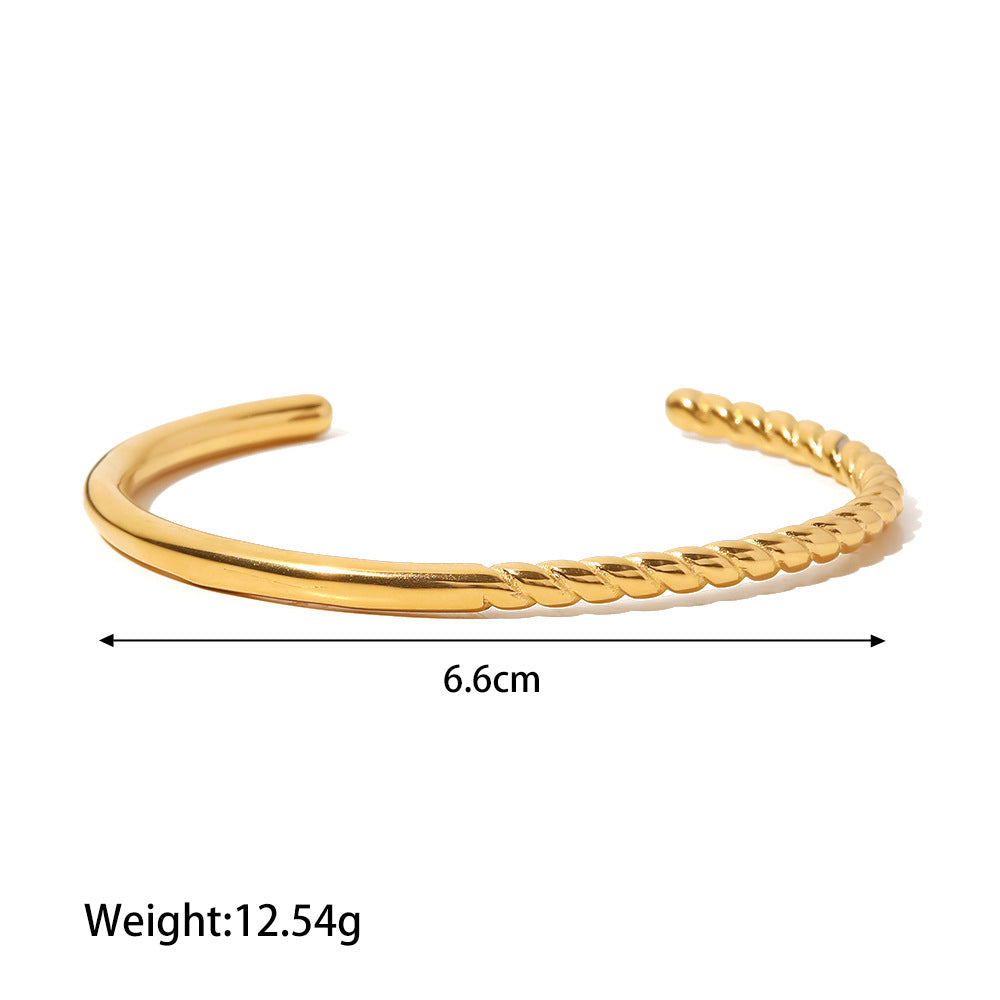 Gold Half Twist Cuff Bangle
