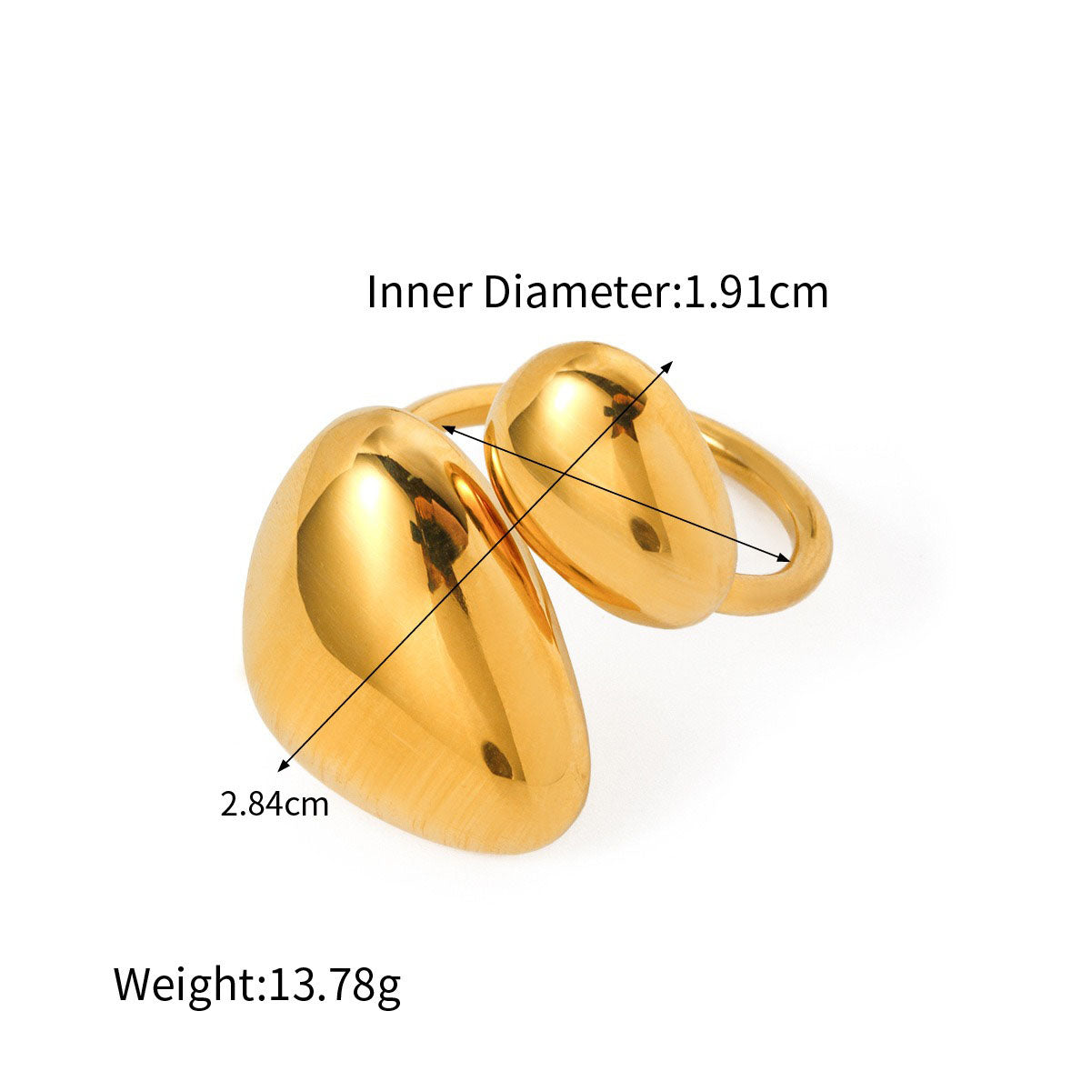 18k Gold-plated Amourphous Bypass Ring