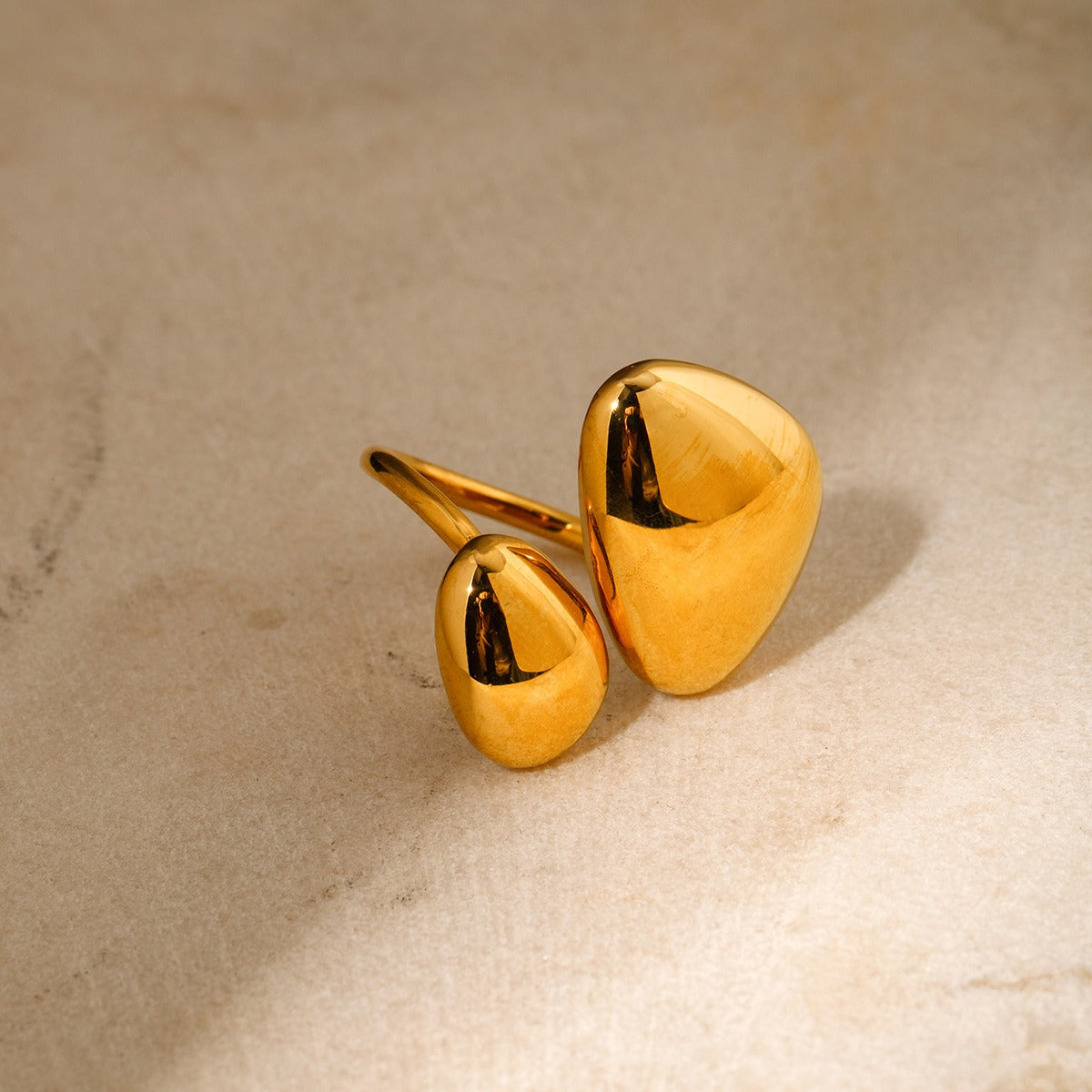 18k Gold-plated Amourphous Bypass Ring