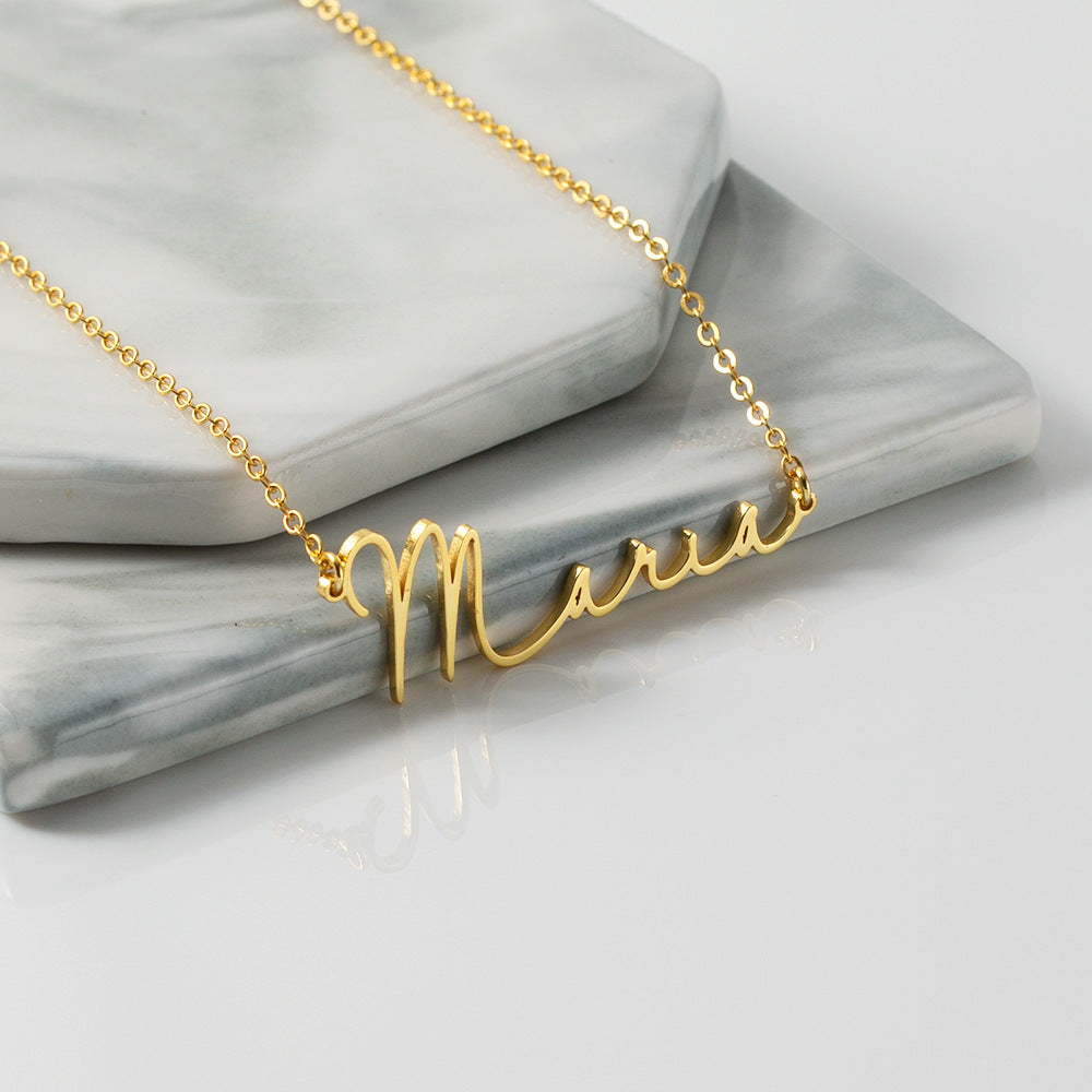 The Elegant Name Pendant in 14k Gold-plate