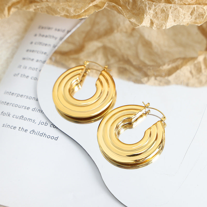 Radiant Circlet Gold Hoop Earring