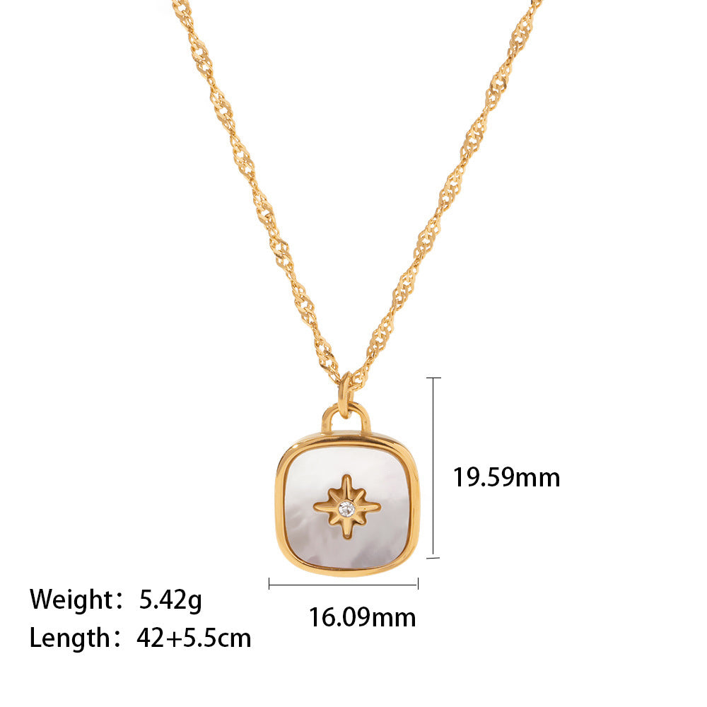 Love & Light Inlaid Shell and CZ Pendant