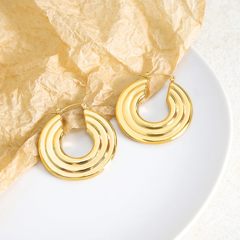 Radiant Circlet Gold Hoop Earring