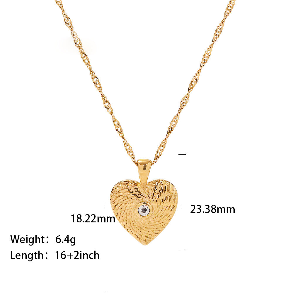 18K Gold Plated Be The Inspiration Textured CZ Pendant