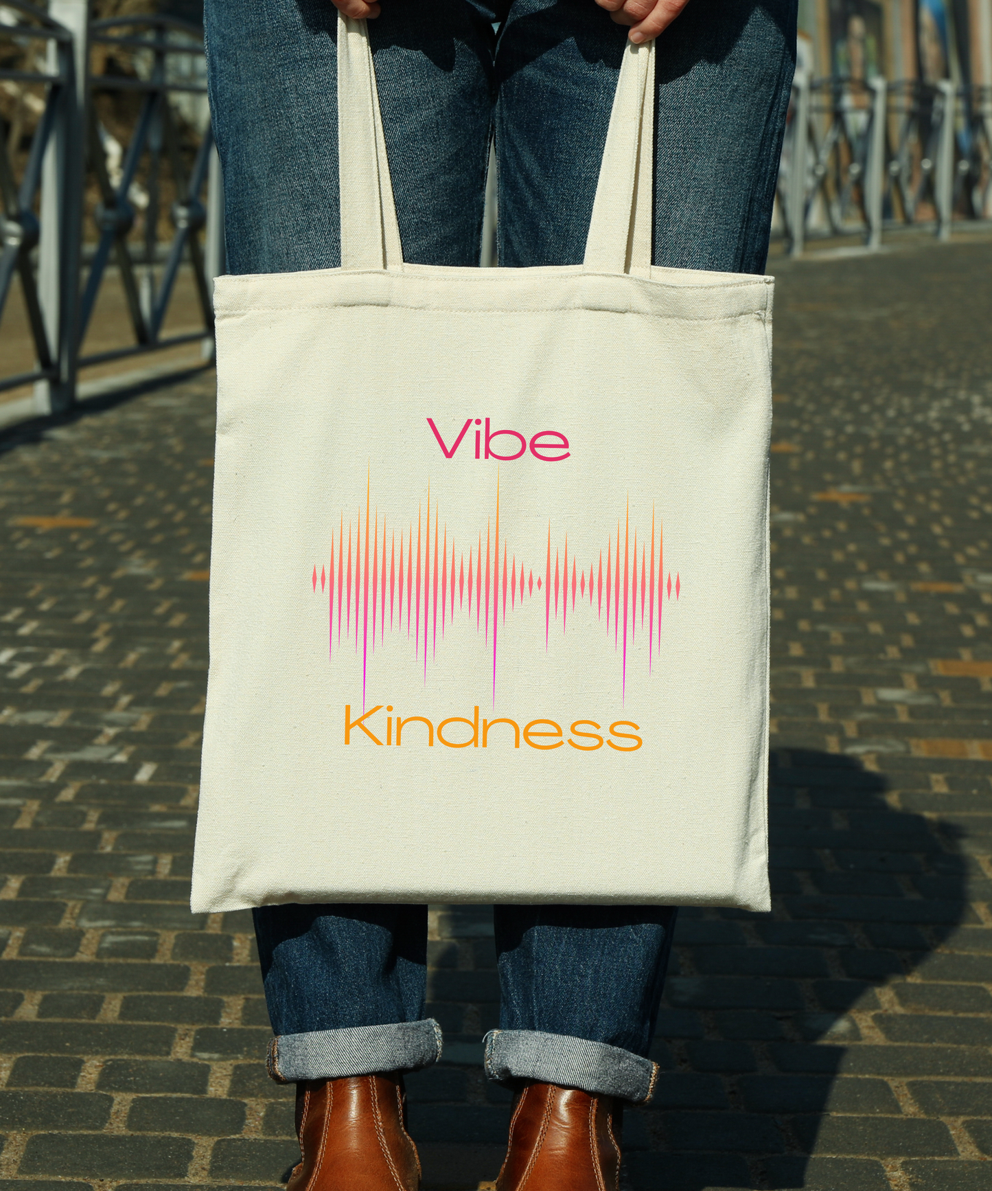 Vibe Kindness Cotton Canvas Tote Bag