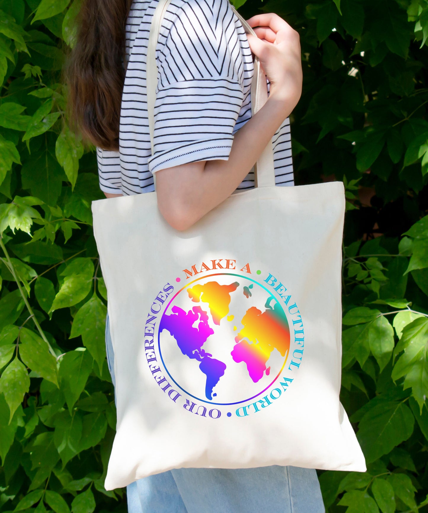 Our Differences Make A Beautfiul World3/Cotton Canvas Tote Bag