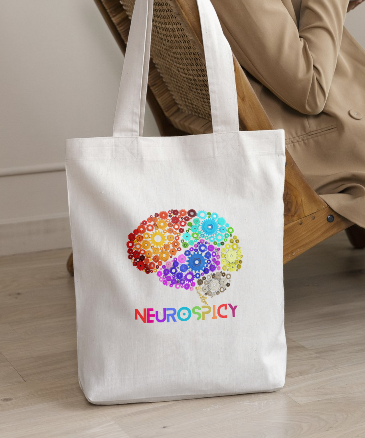 Neurospicy Brain Cotton Canvas Tote Bag