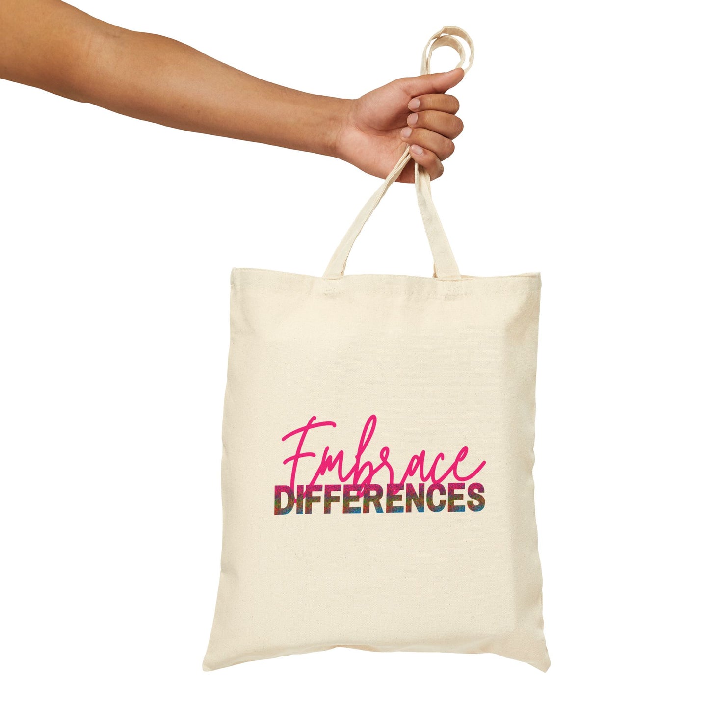 Embrace Differences 1 Cotton Canvas Tote Bag