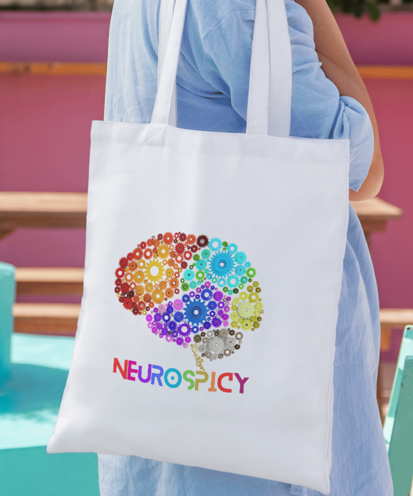 Neurospicy Brain Cotton Canvas Tote Bag