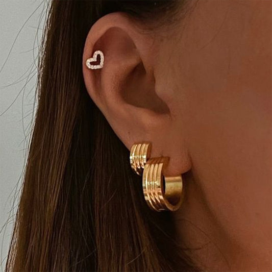 18K Gold Kindness Huggie Earring