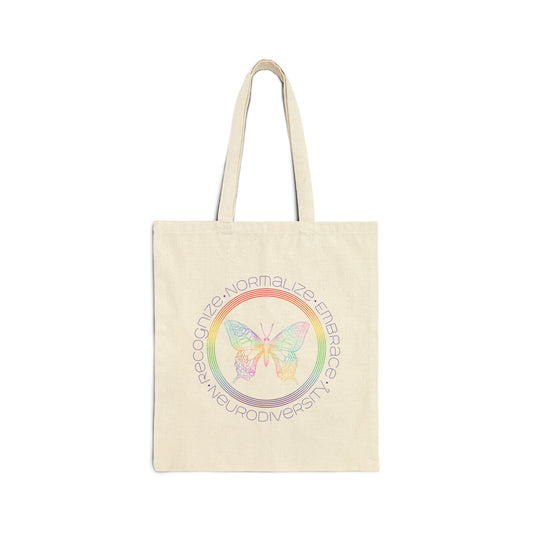 Recognize Normalize Embrace Neurodiversity/Cotton Canvas Tote Bag