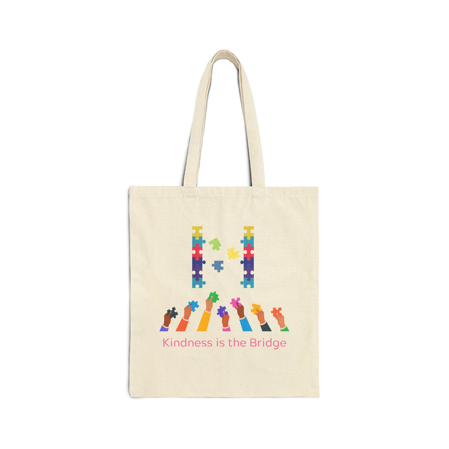 Kindness Is The Bridge Cotton Canvas Tote Bag