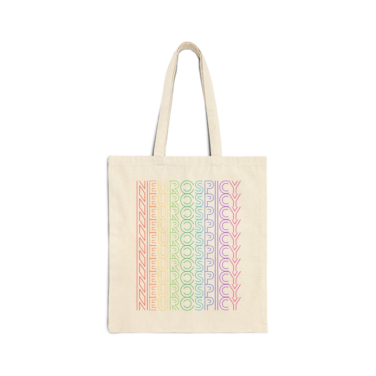 Canvas Tote Bag — Rainbow 'Spicy' Retro Repeat Design