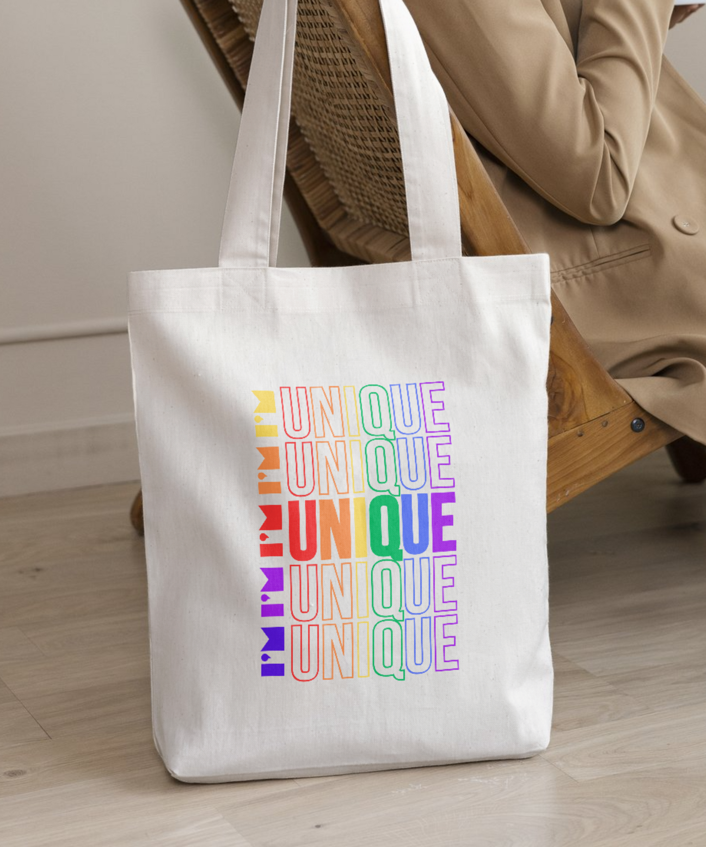 I'm Unique Cotton Canvas Tote Bag