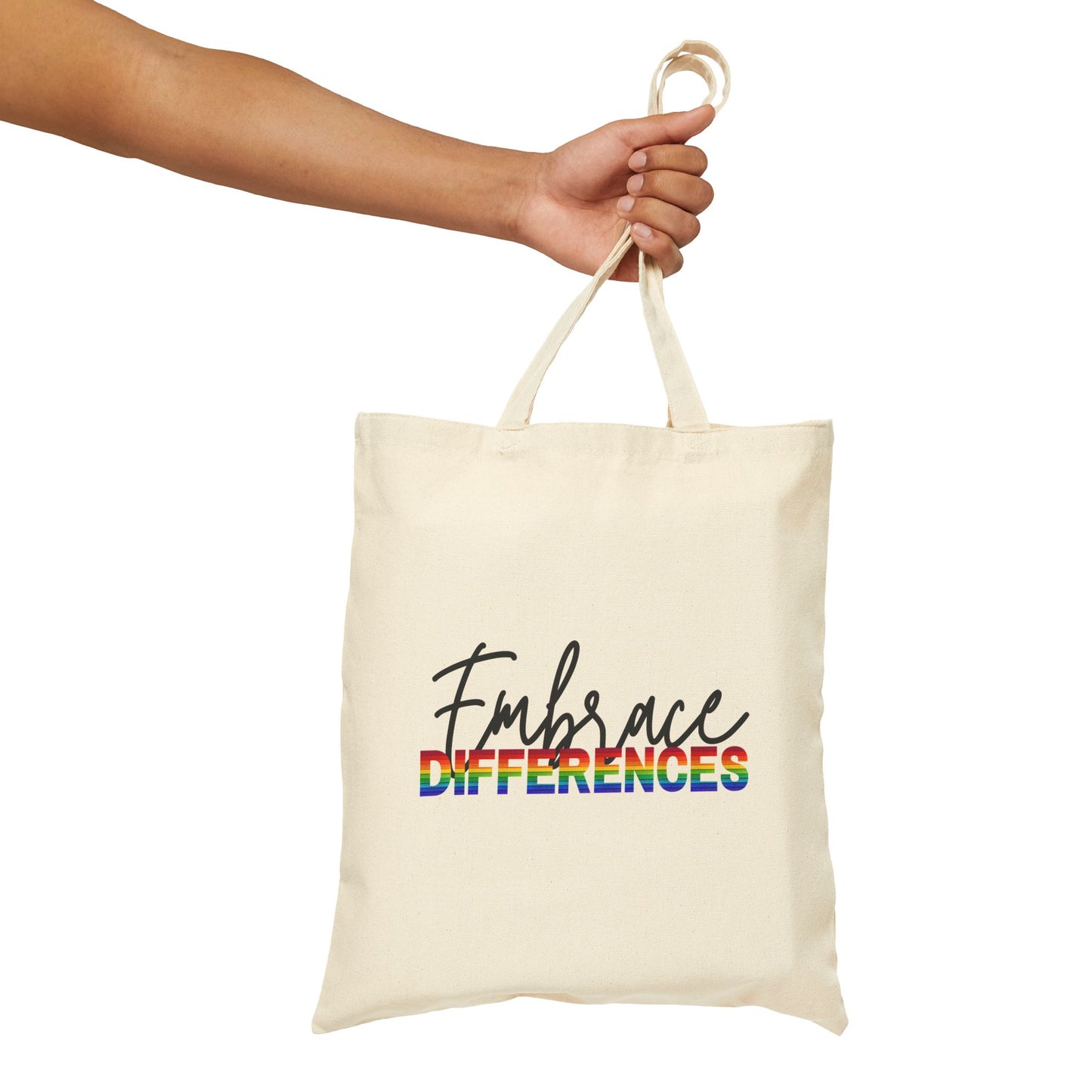 Embrace Differences 2 Cotton Canvas Tote Bag