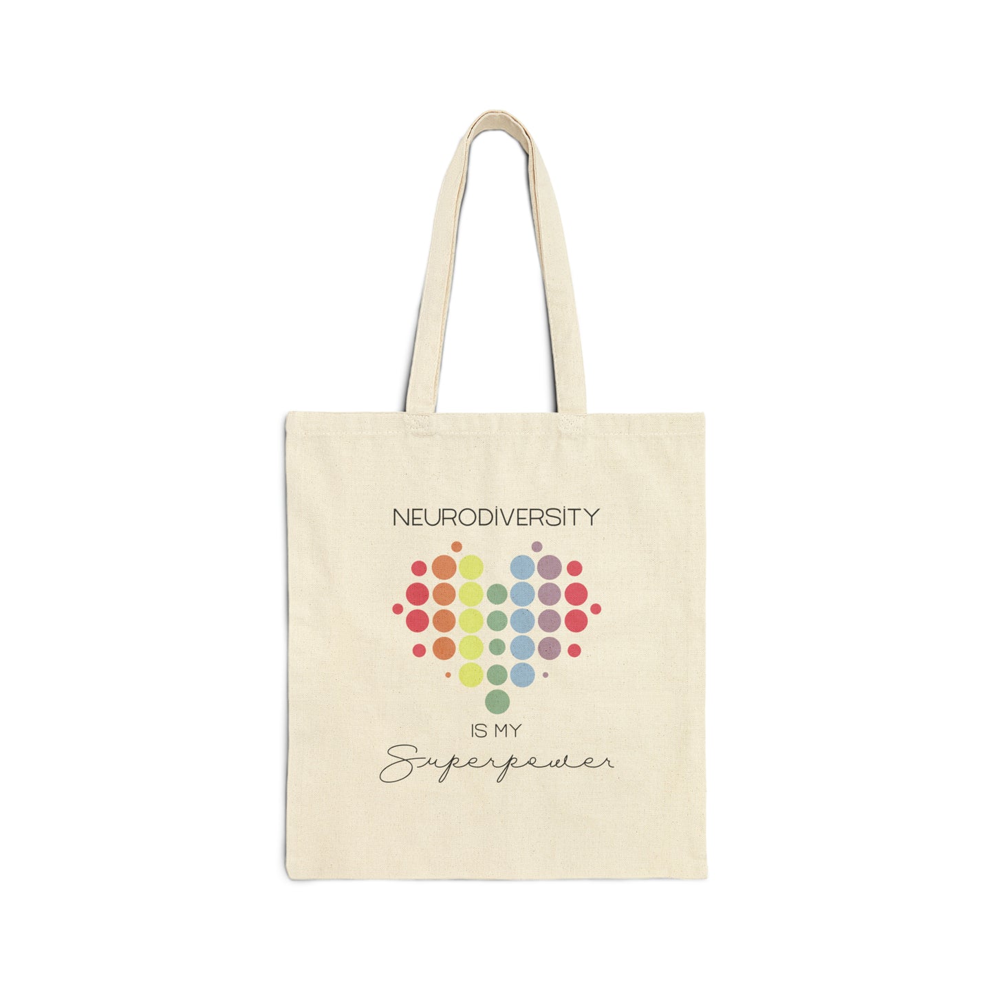 Neurodiversity Is My Superpower Heart Cotton Canvas Tote Bags