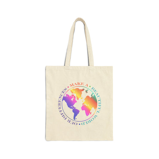 Our Differences Make A Beautfiul World3/Cotton Canvas Tote Bag