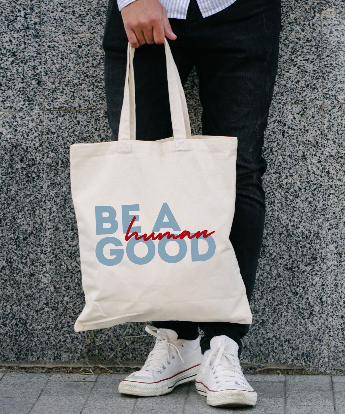 Be a Good Human Cotton Canvas Tote Bag