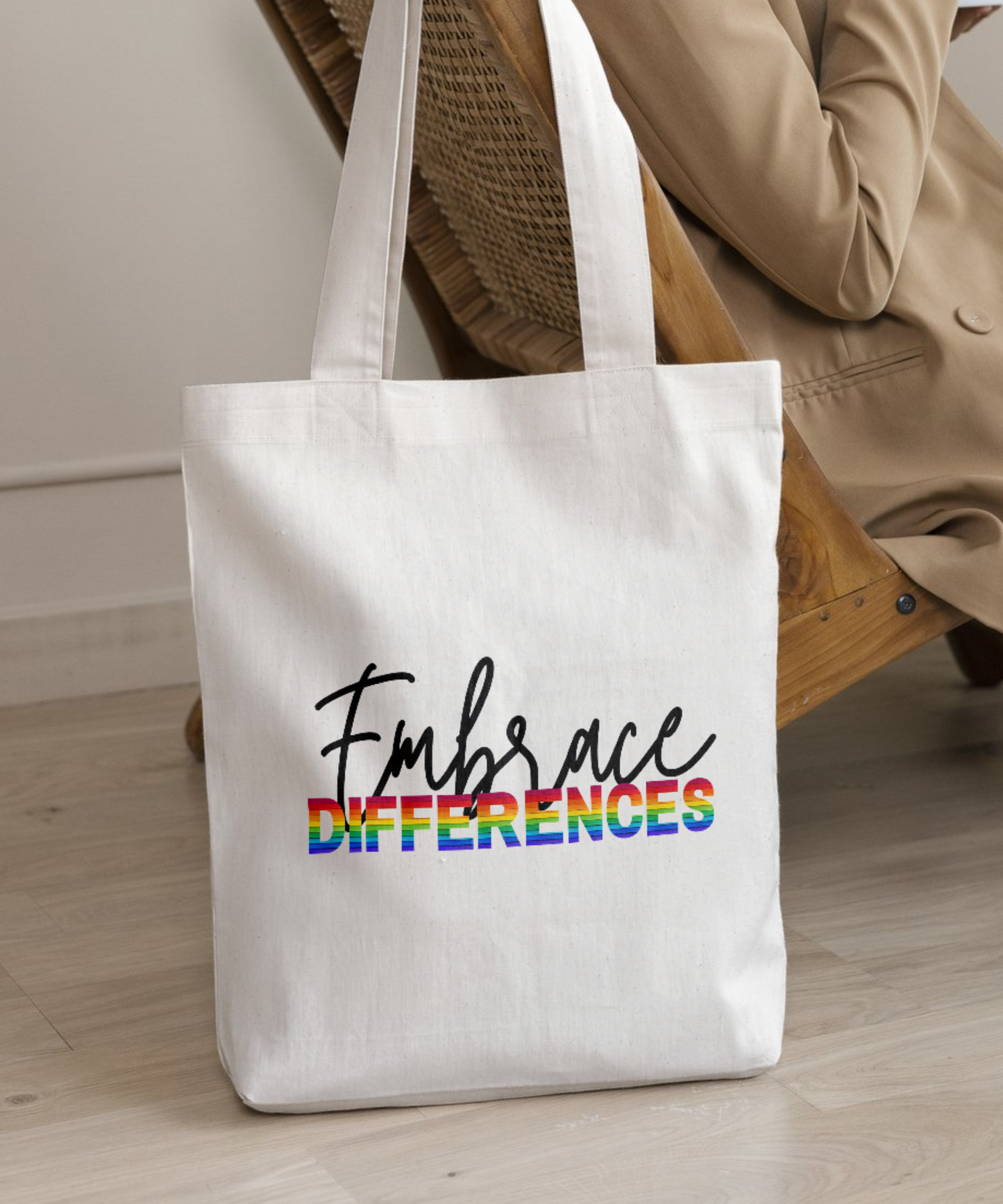 Embrace Differences 2 Cotton Canvas Tote Bag