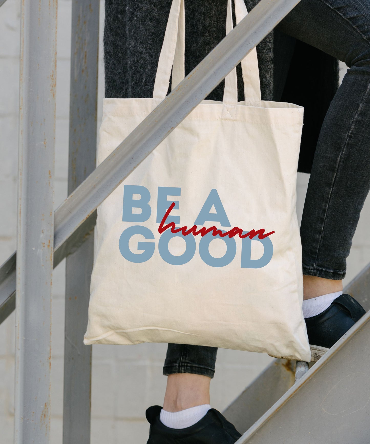 Be a Good Human Cotton Canvas Tote Bag