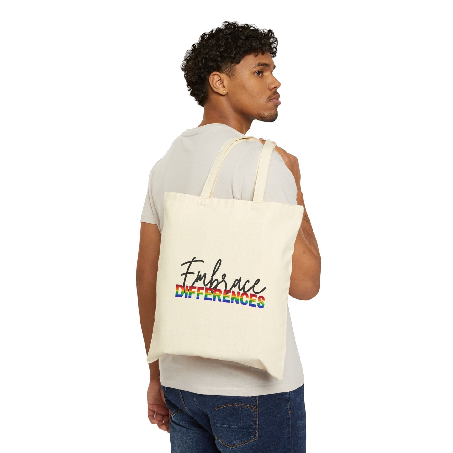 Embrace Differences 2 Cotton Canvas Tote Bag