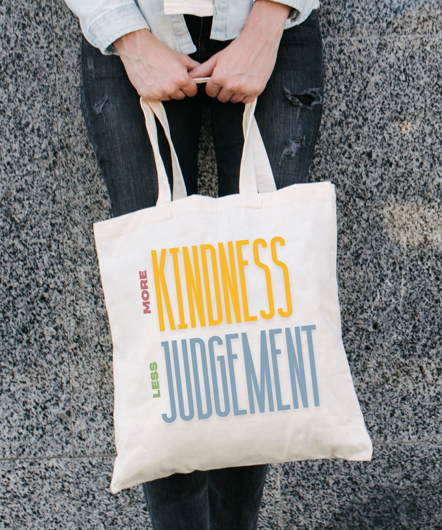 More Kindness Less Judgement Cotton Canvas Tote Bag